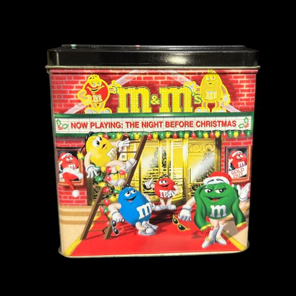 Vintage M&M's Brand Christmas Village Series Tin, Limited Edition Canister - Picture 2 of 7